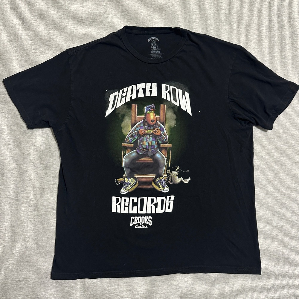 Crooks & Castles Death Row Records Snoop Dogg Graphic T-Shirt Black Mens XL